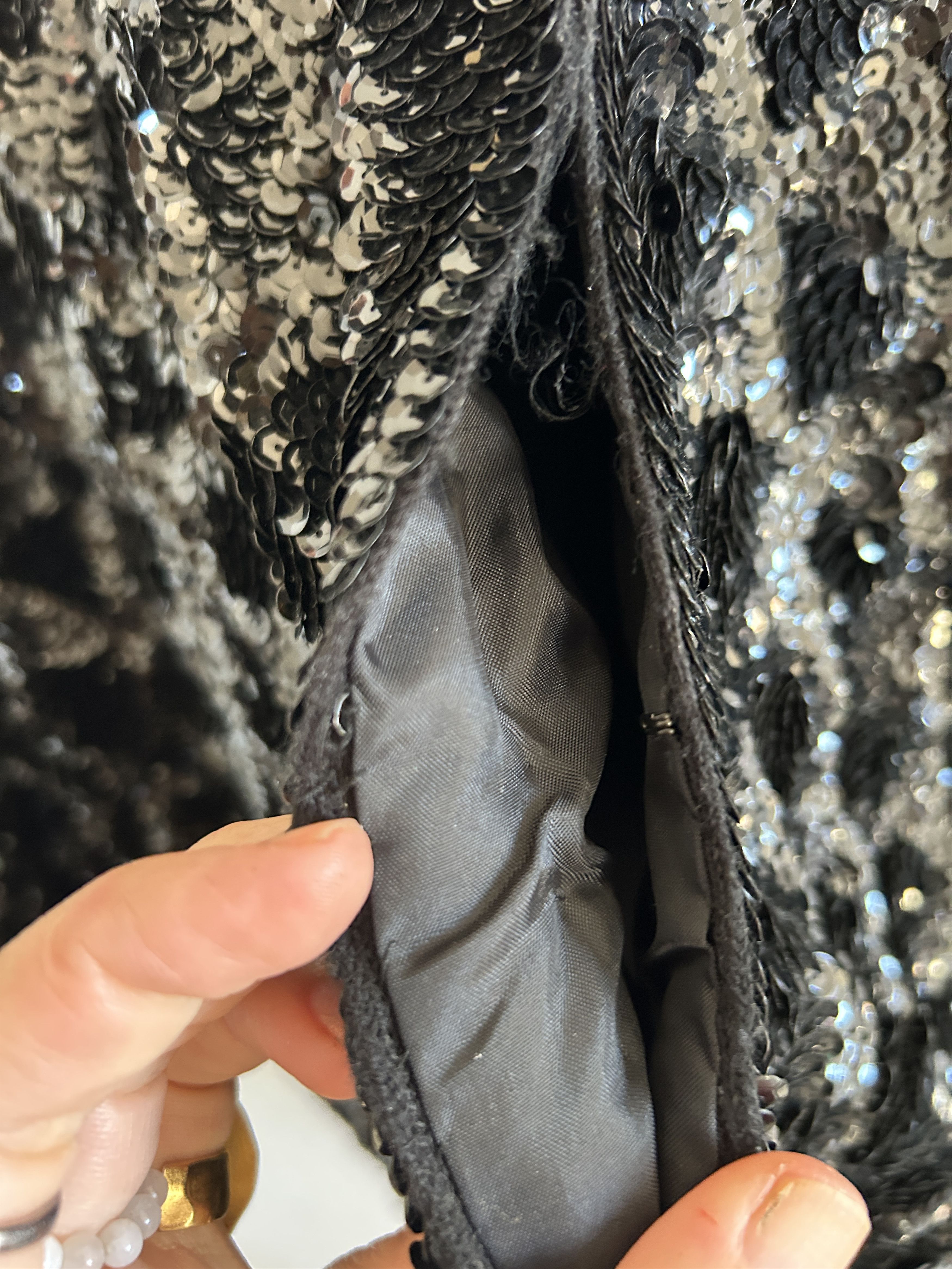 Vintage Vintage 80s Black Sequin Jacket Size L / US 10 / IT 46 - 14 Thumbnail