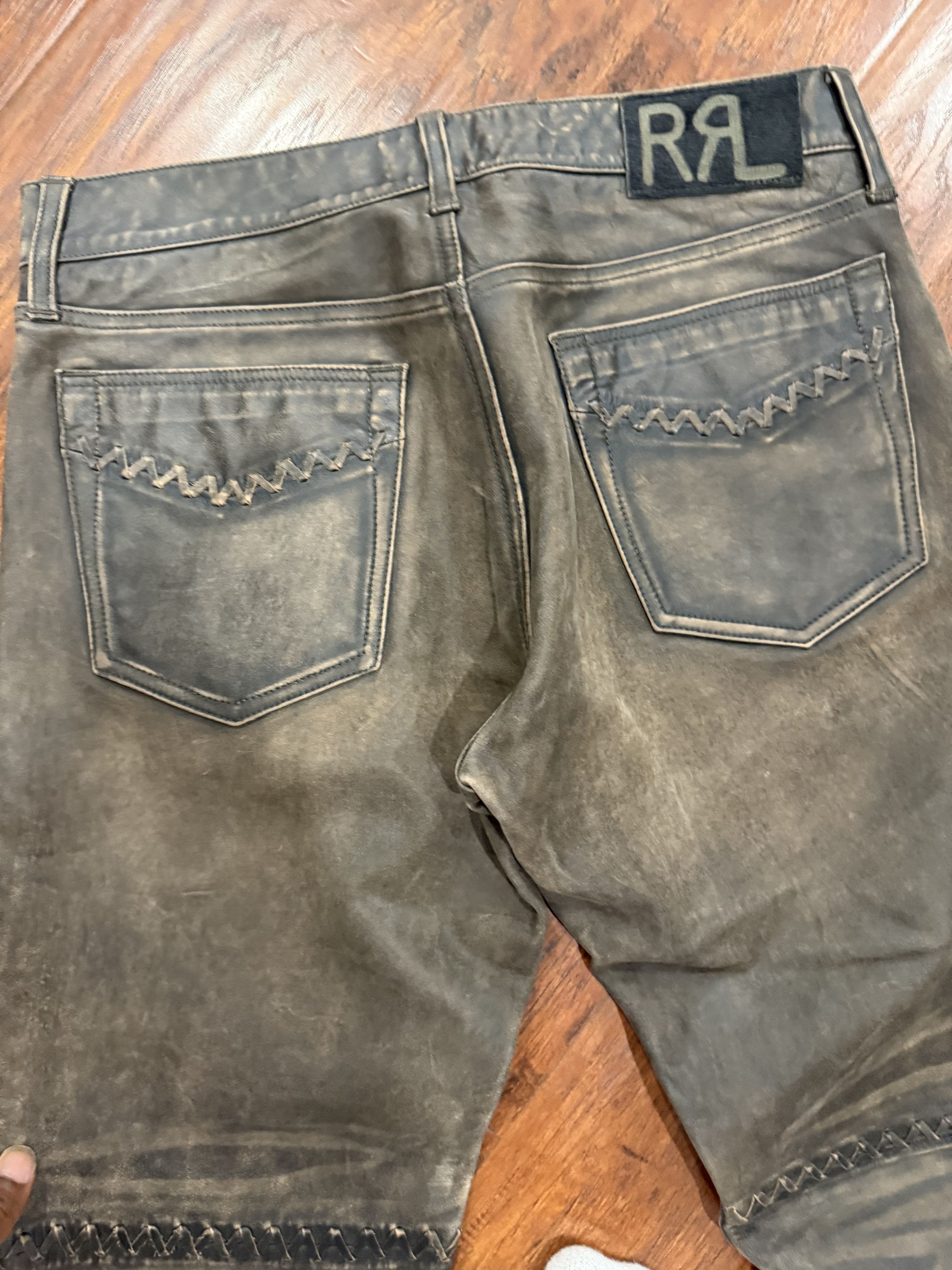 RRL Ralph Lauren LEATHER rrl ralph lauren pant from his Colorado ranch. Size US 32 / EU 48 - 1 Thumbnail