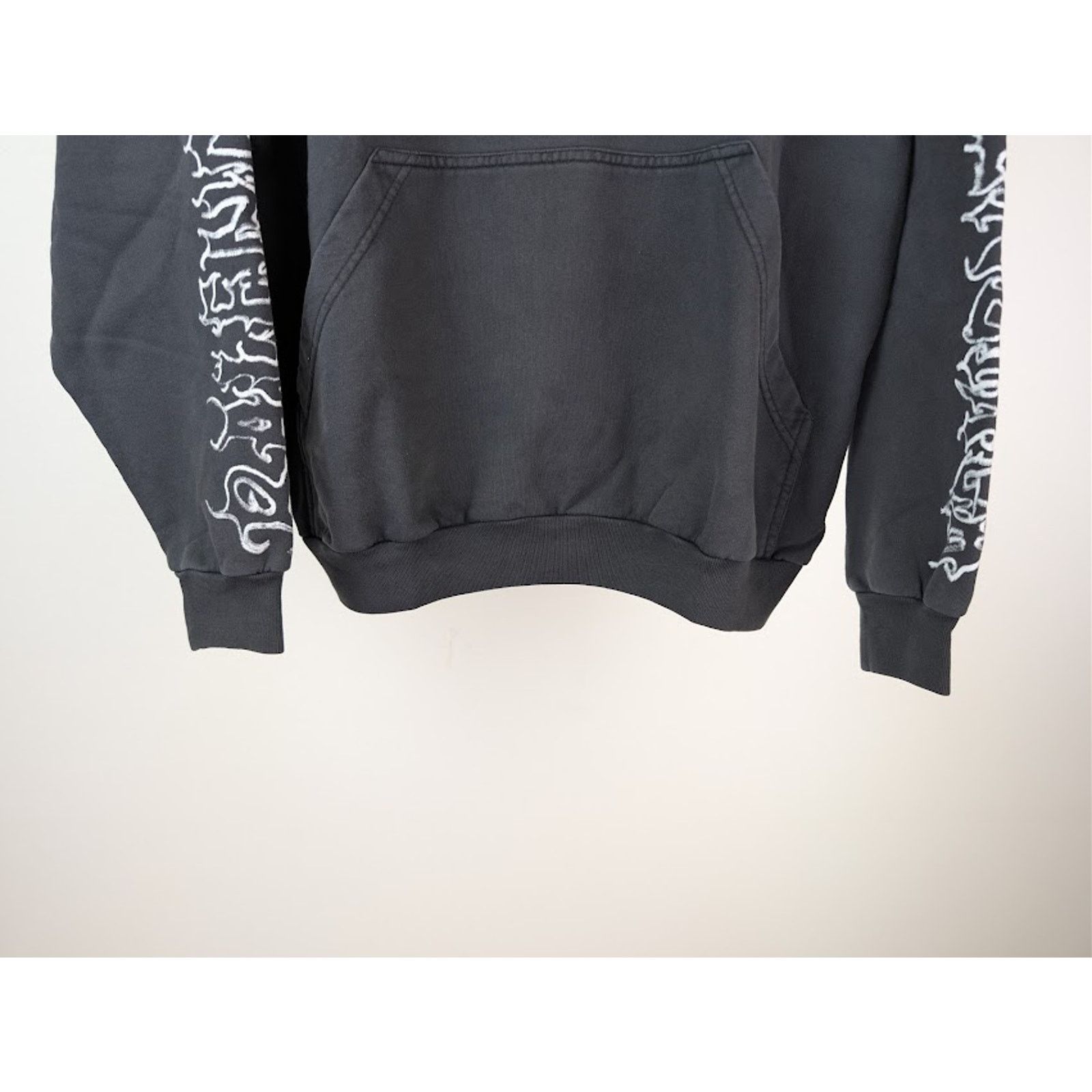 Balenciaga o1rshd1 Q:2 / DIY Metal Outline Large Fit Hoodie Faded Black Size US XL / EU 56 / 4 - 4 Thumbnail