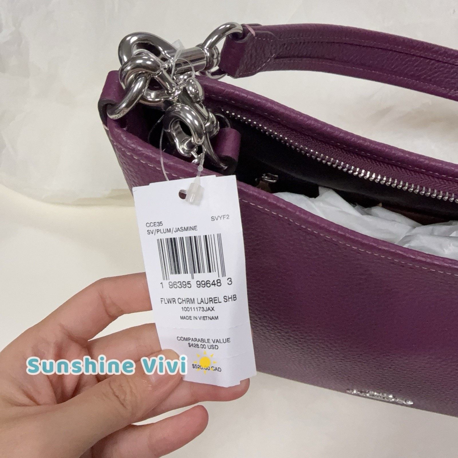Coach NWT Coach Laurel Shoulder Bag Flower Charm Leather CCE35 Size ONE SIZE - 3 Thumbnail