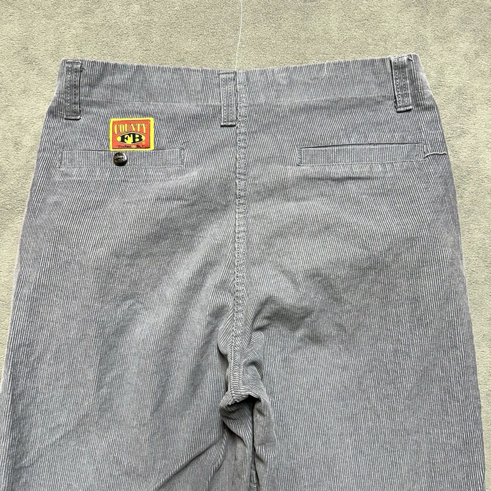 Vintage County FB Pants Mens 32x32 Gray Corduroy Straight 90s Hip Hop Grunge Style Size US 32 / EU 48 - 4 Thumbnail