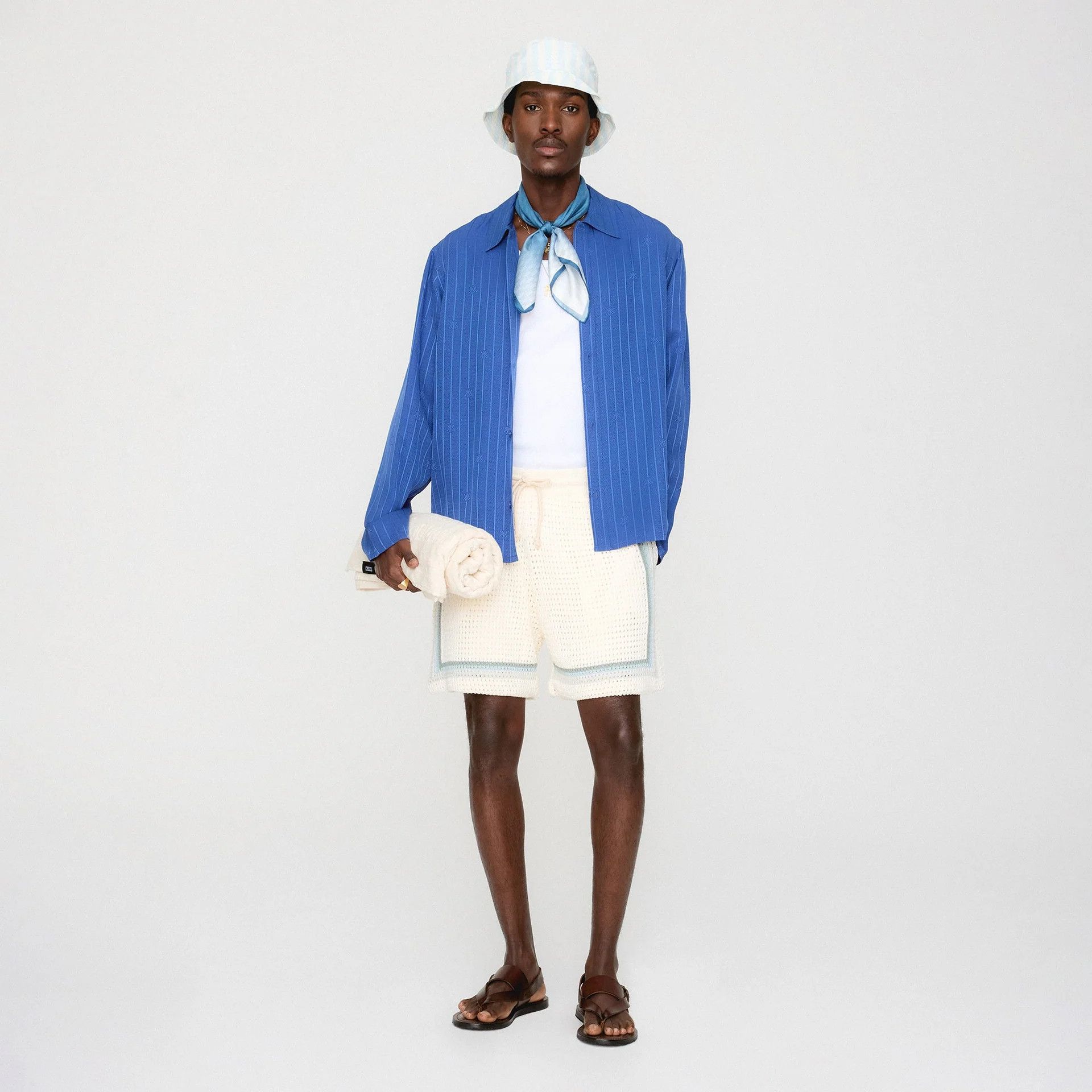 Kith Kith Crest Logo Boxy Collared Silk Overshirt - Bow Blue Size US XL / EU 56 / 4 - 2 Thumbnail