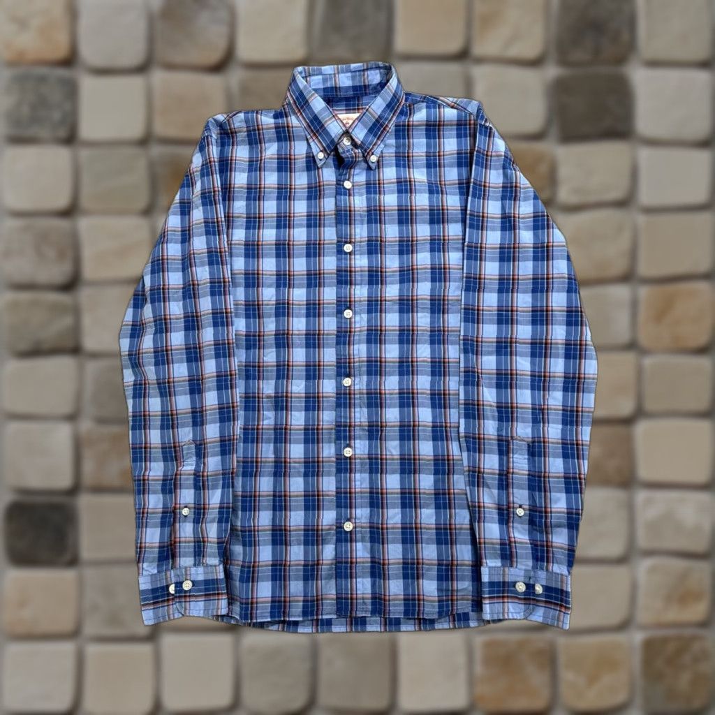 Brooks Brothers Brooks Brothers Shirt Mens Medium Blue Plaid Button-Down Shirt Button-Down Casual Classic Preppy Mens Size US M / EU 48-50 / 2 - 1 Thumbnail