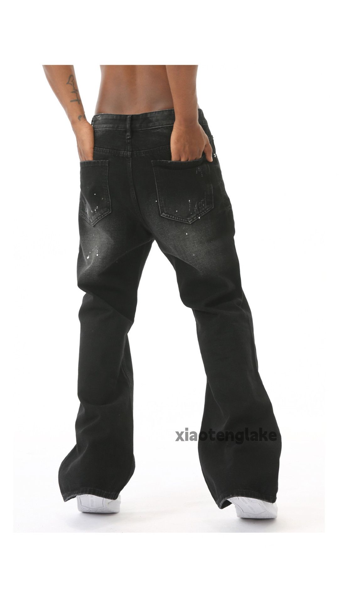 Jean × Vintage washed faded hiphop punk grunge paint bootcut jeans Size US 30 / EU 46 - 4 Thumbnail
