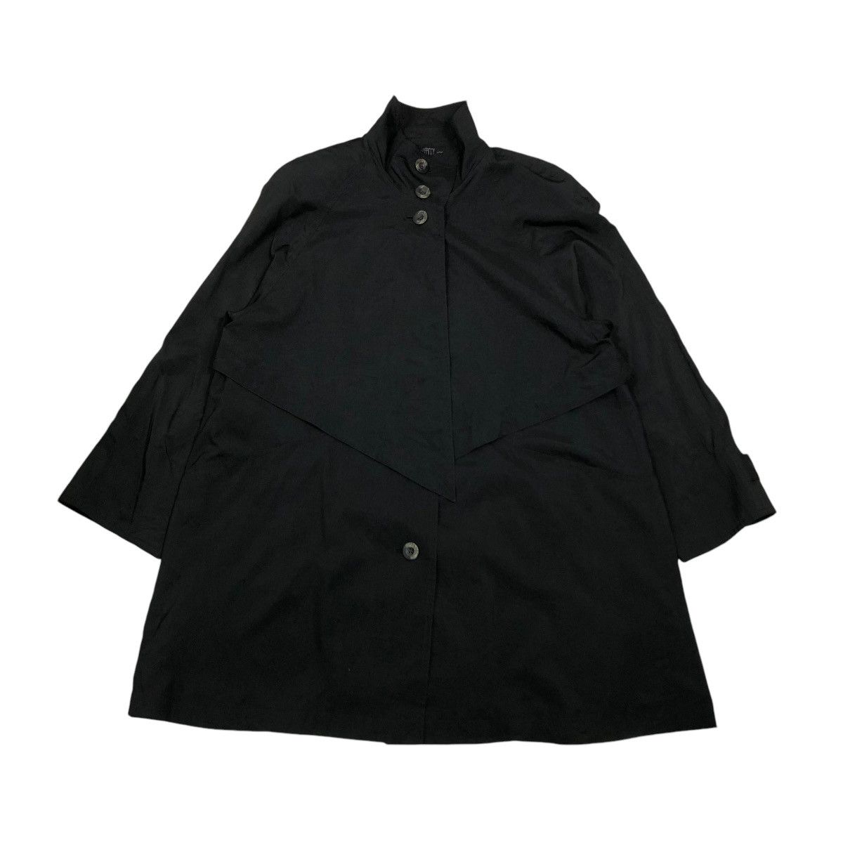 Japanese Brand 🔥VINTAGE LONG JACKET RICH BLACK LEAME ISSEY MIYAKE Size US M / EU 48-50 / 2 - 1 Thumbnail