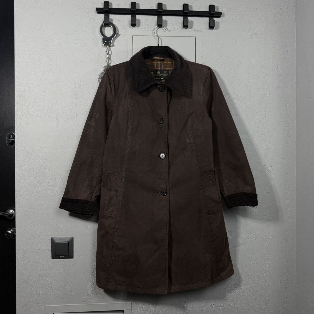 Barbour Vintage Barbour Waxed Trench Coat Jacket Size XS / US 0-2 / IT 36-38 - 1 Thumbnail