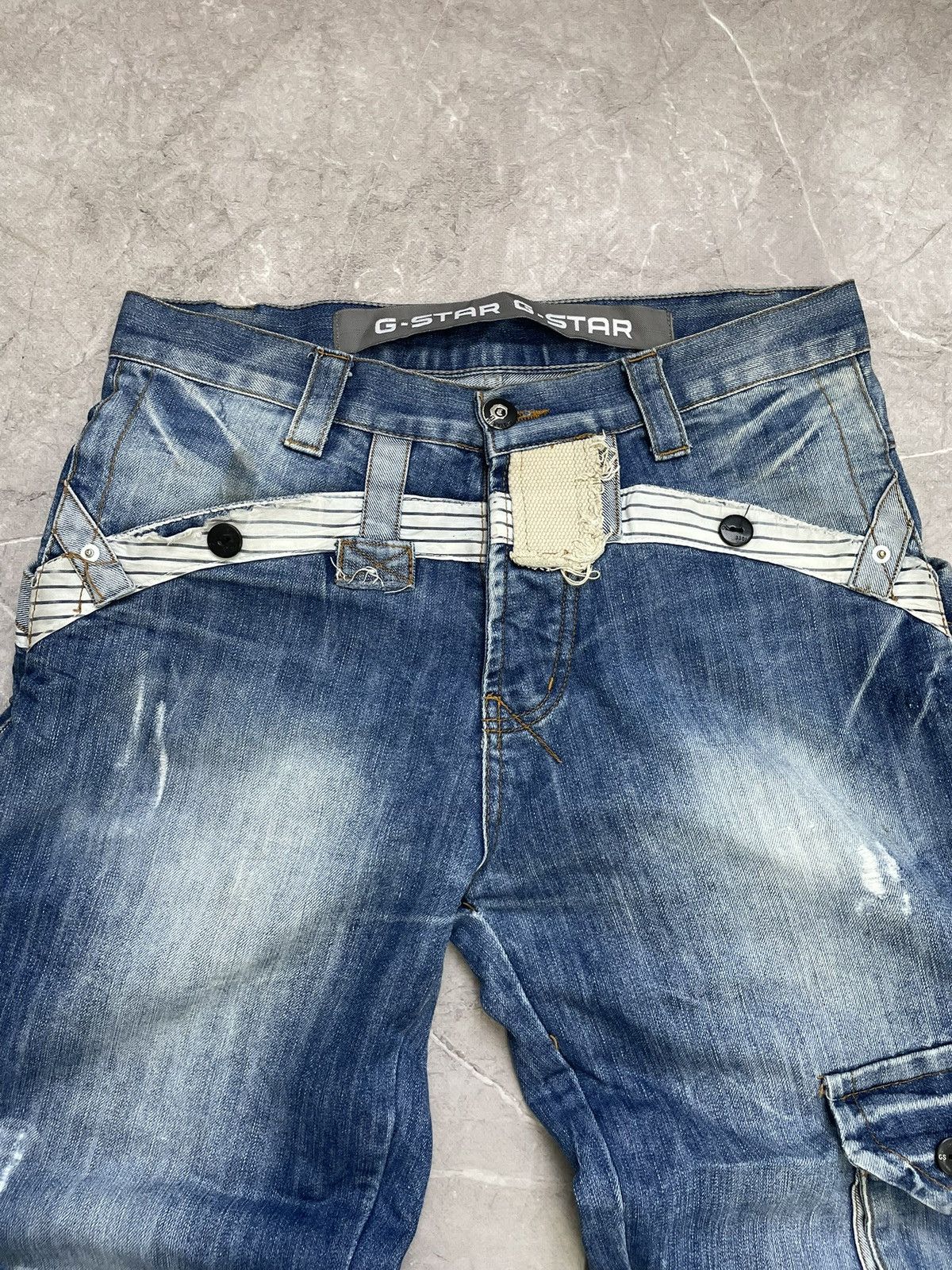 G-Star G star Raw cargo distressed baggy jeans pants y2k Size US 31 - 5 Thumbnail