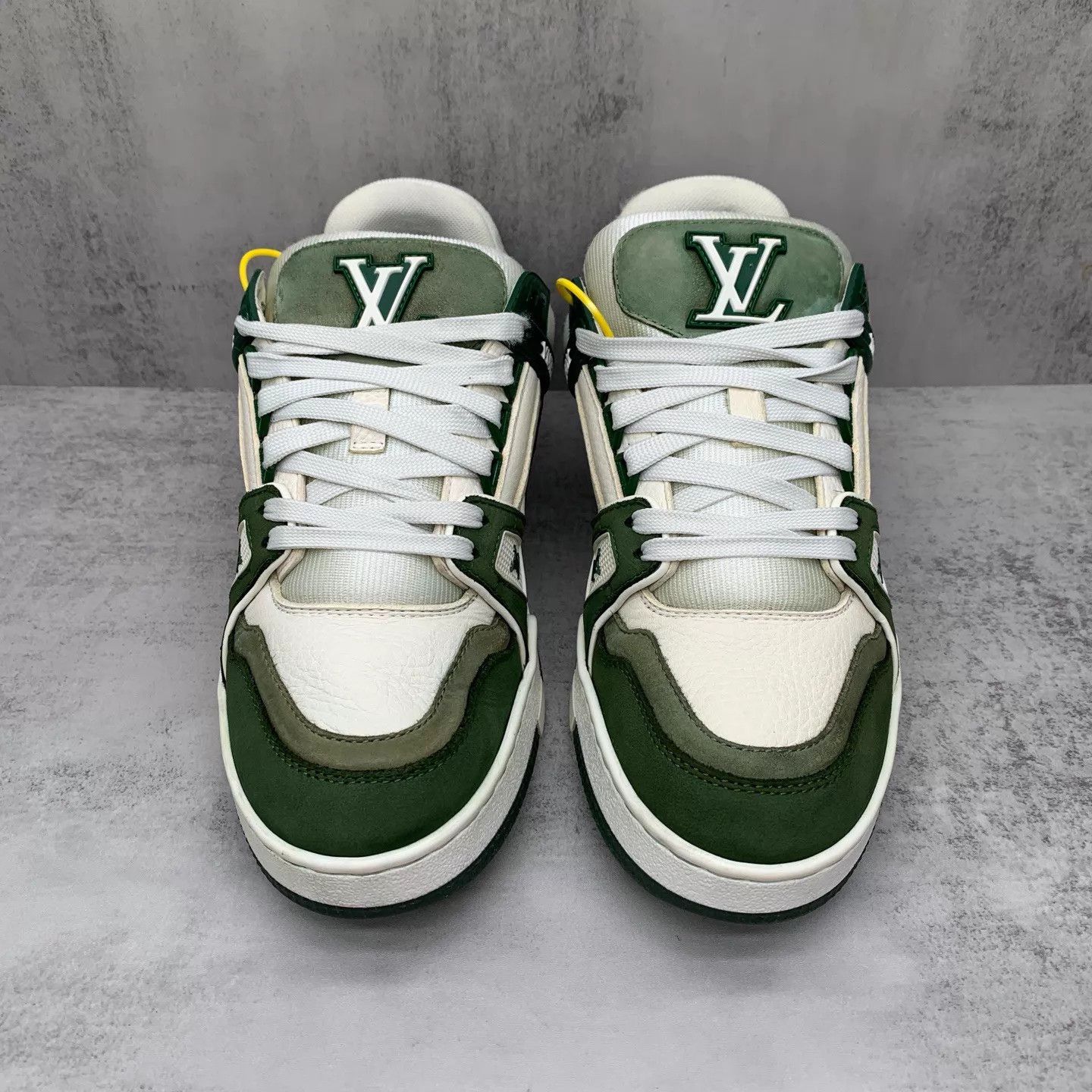 Louis Vuitton Lv Trainer White Green Suede 37 95 New Size US 6.5 / IT 36.5 - 4 Thumbnail