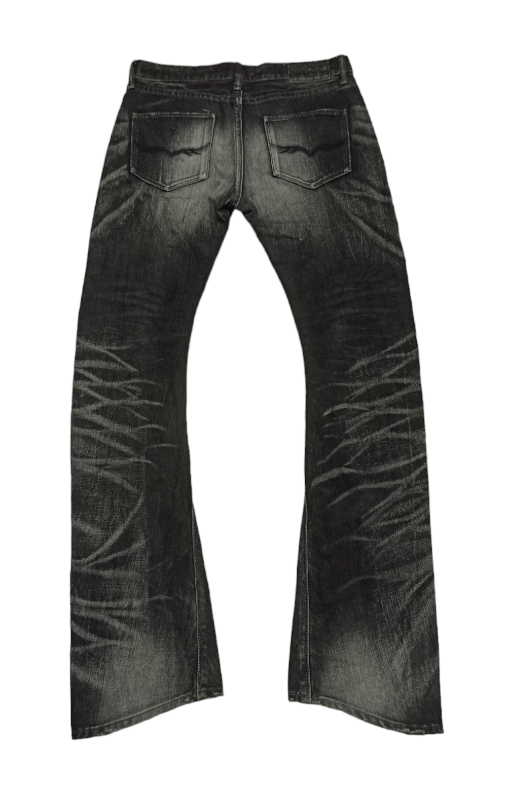 Distressed Denim FUGA Whiskered Curve Flare Denim Jeans | Grailed