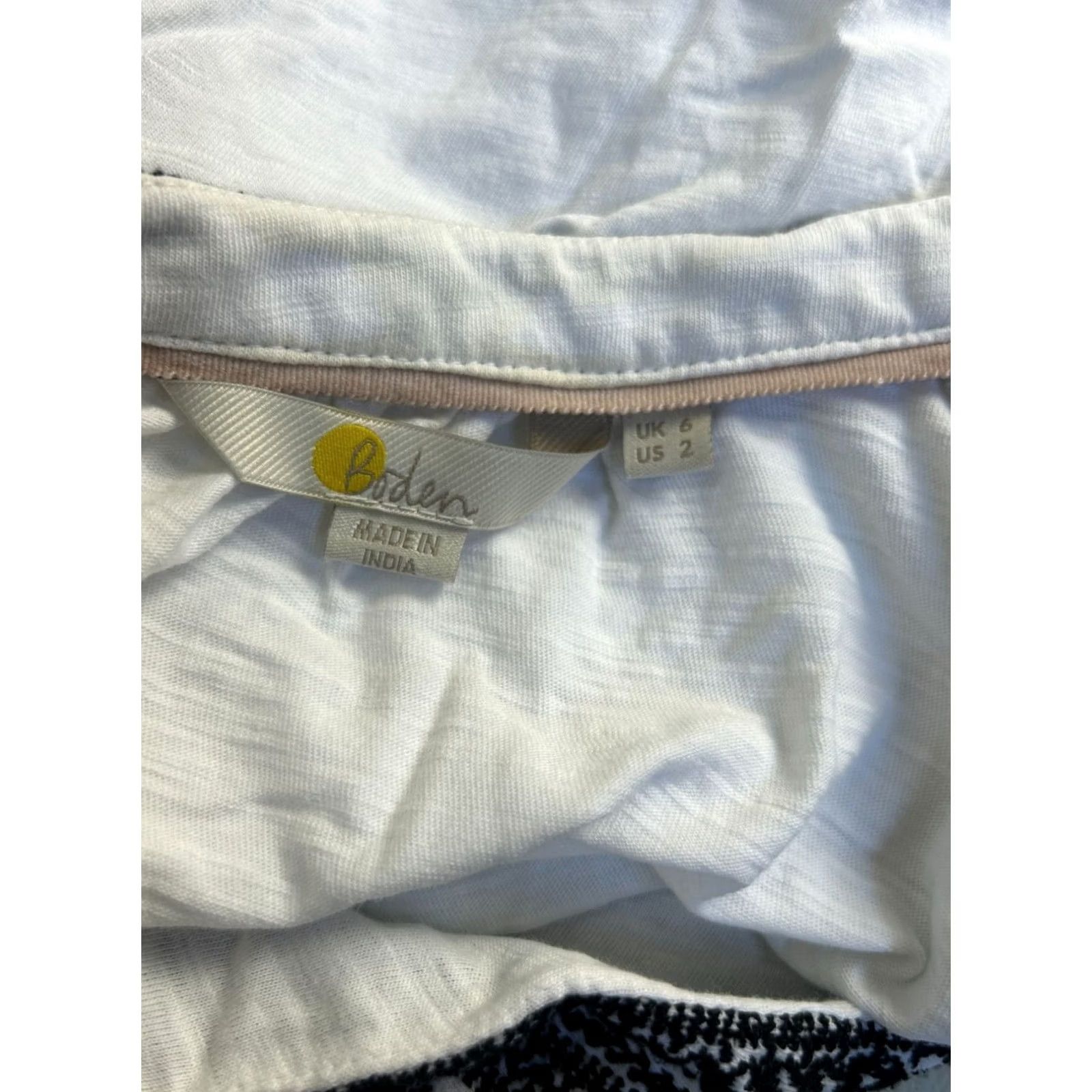Boden Boden Womens Embroidered Notch Neck Top Blouse White Long Sleeve US 2 Cotton Size XS / US 0-2 / IT 36-38 - 4 Thumbnail