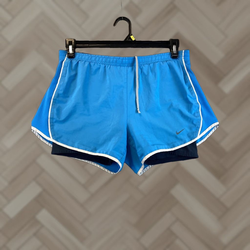 Nike Nike Women Running Shorts Blue Elastic Waist 30-32 Inseam NA Size M Athletic Nike Shorts Women’s Athletic Sportswear 78-66 (M) Size 32" / US 10 / IT 46 - 1 Thumbnail