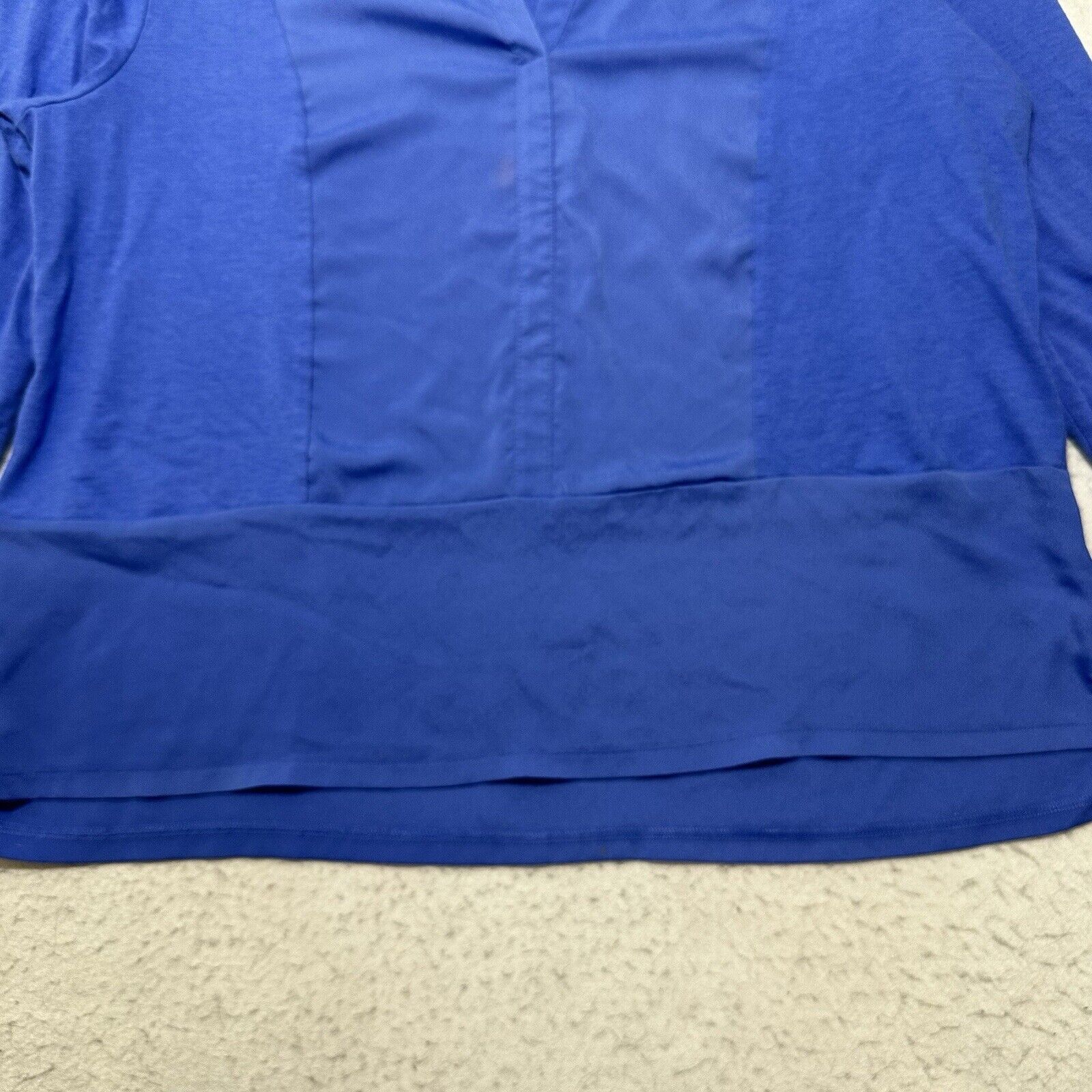 Chicos Chico's XL Blouse Roll Tab Long Sleeve Lightweight Blue Top Size XL / US 12-14 / IT 48-50 - 7 Thumbnail