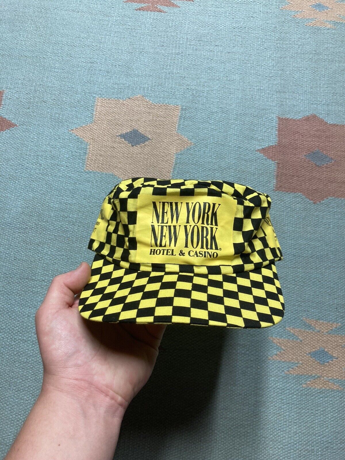 Vintage VTG hat New York New York casino & hotel checkered Las Vegas Size ONE SIZE - 2 Thumbnail