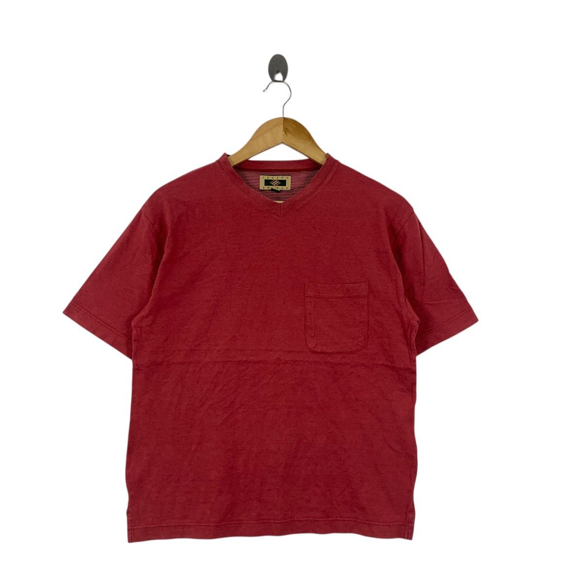 Joseph Abboud Vintage JOSEPH ABBOUD New York Red Pocket Tee Shirt Top V Size M / US 6-8 / IT 42-44 - 3 Thumbnail