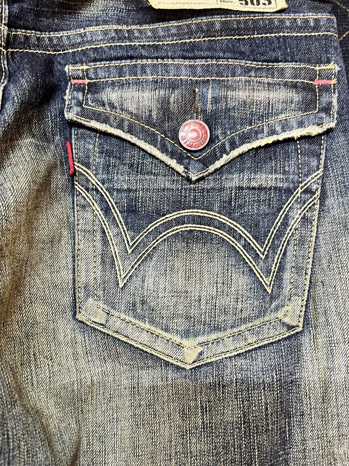 Edwin Vintage Edwin 503 Bluetrip Flare Mudwash Whiskers Denim Size US 31 - 7 Thumbnail