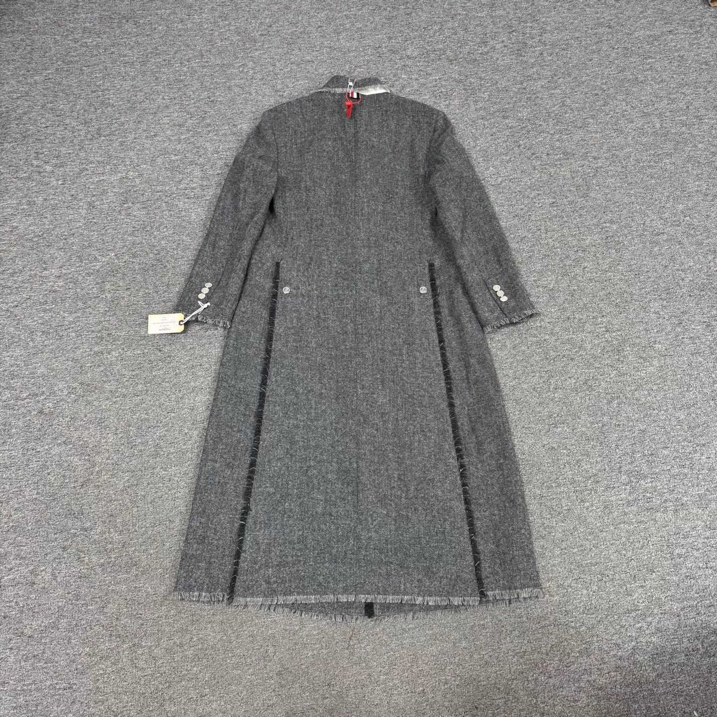 Thom Browne TB long wool overcoat 40 tassel cuffs pockets rare Size S / US 4 / IT 40 - 3 Thumbnail