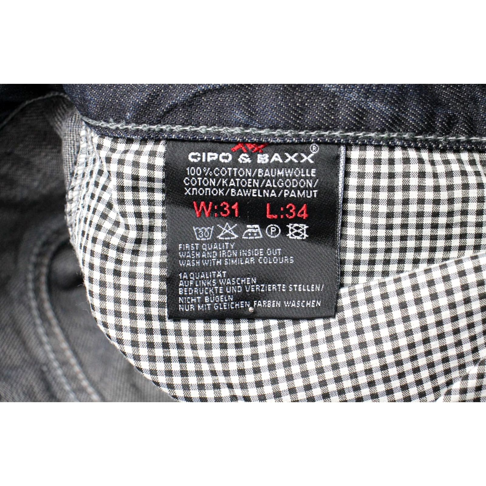 Vintage CIPO & Baxx Jeans Men's W31/L34 Blue Distressed Whiskers Faded Embroidered Jeans Size US 31 - 6 Thumbnail