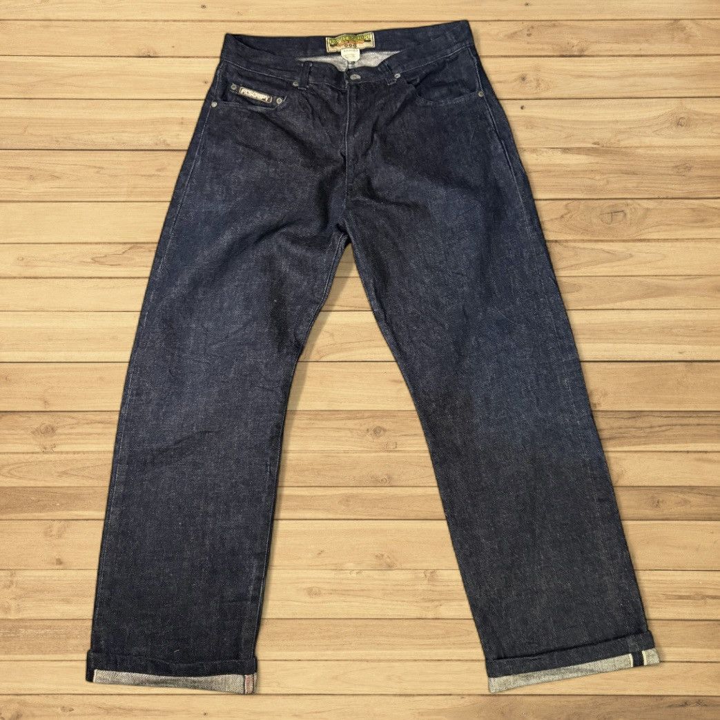 Indigo 🔥🇯🇵 Vintage 80s Japanese Selvedge Ft. Script Denim Rare Size US 34 / EU 50 - 1 Thumbnail