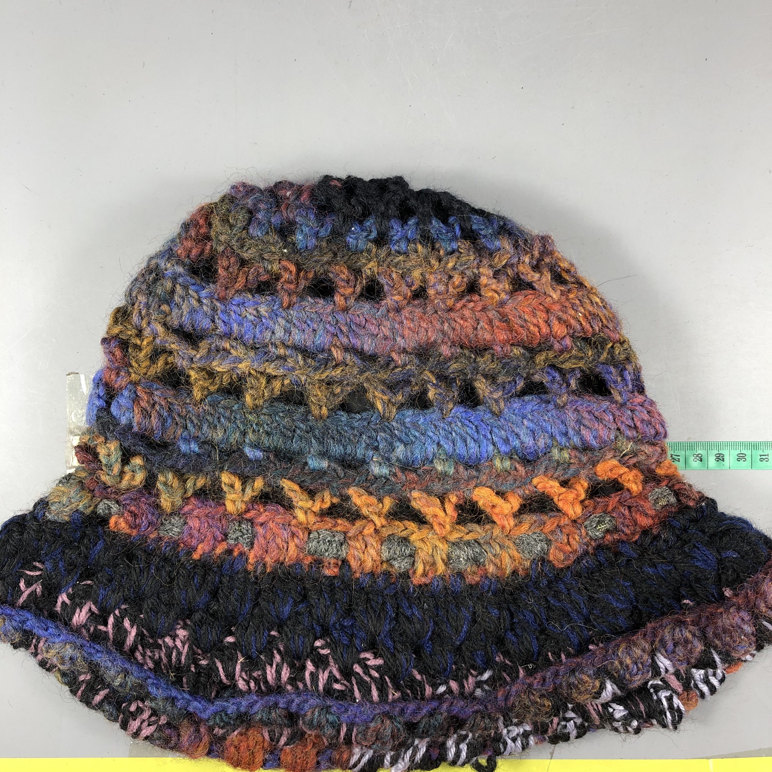 Japanese Brand Crochet Multicolor Knit Hat Size ONE SIZE - 3 Thumbnail