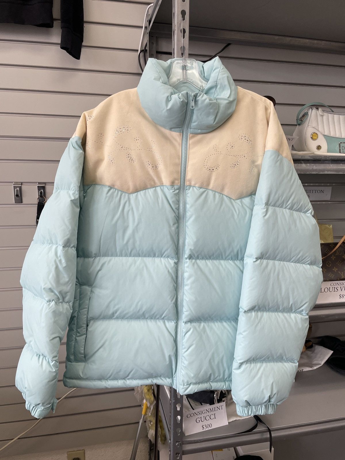 image of Golf Wang El Paso Puffer Jacket Blue Xl, Men's