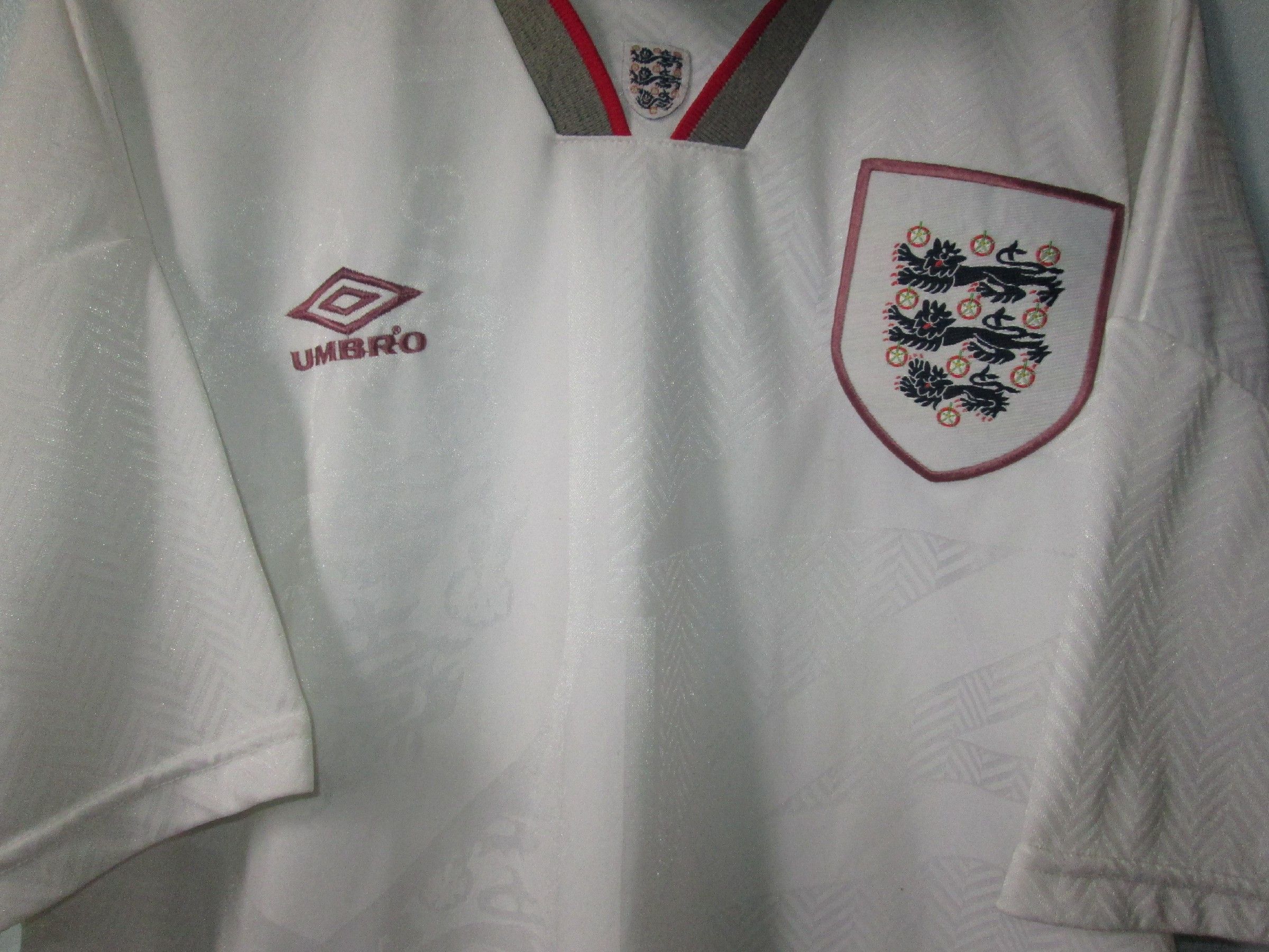 Umbro ENGLAND 1994 1995 WORLD CUP HOME JERSEY Size US XL / EU 56 / 4 - 3 Thumbnail