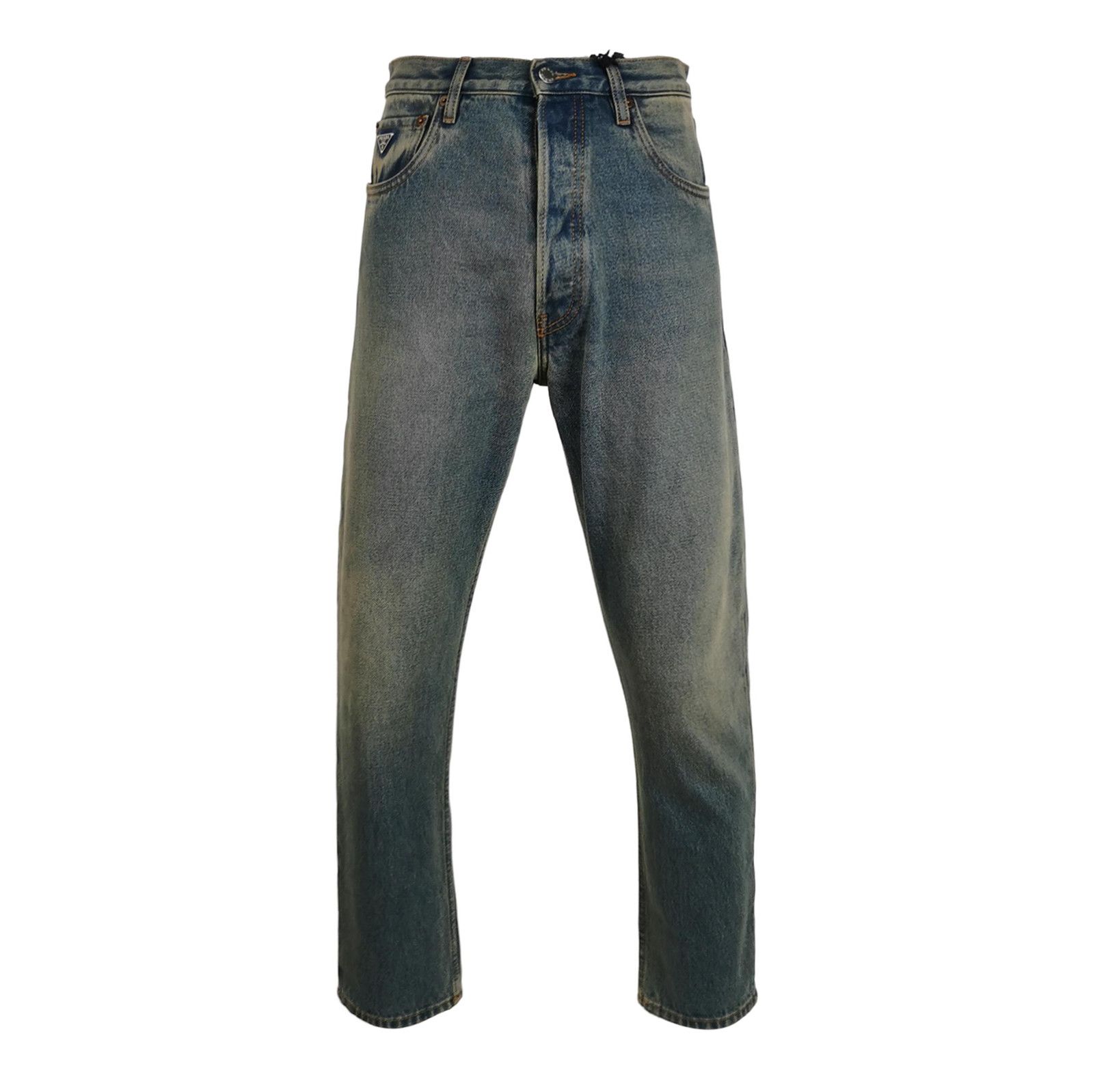 Prada Prada Cotton Triangle Logo Denim Pants - dmc Size 28" / US 6 / IT 42 - 1 Thumbnail