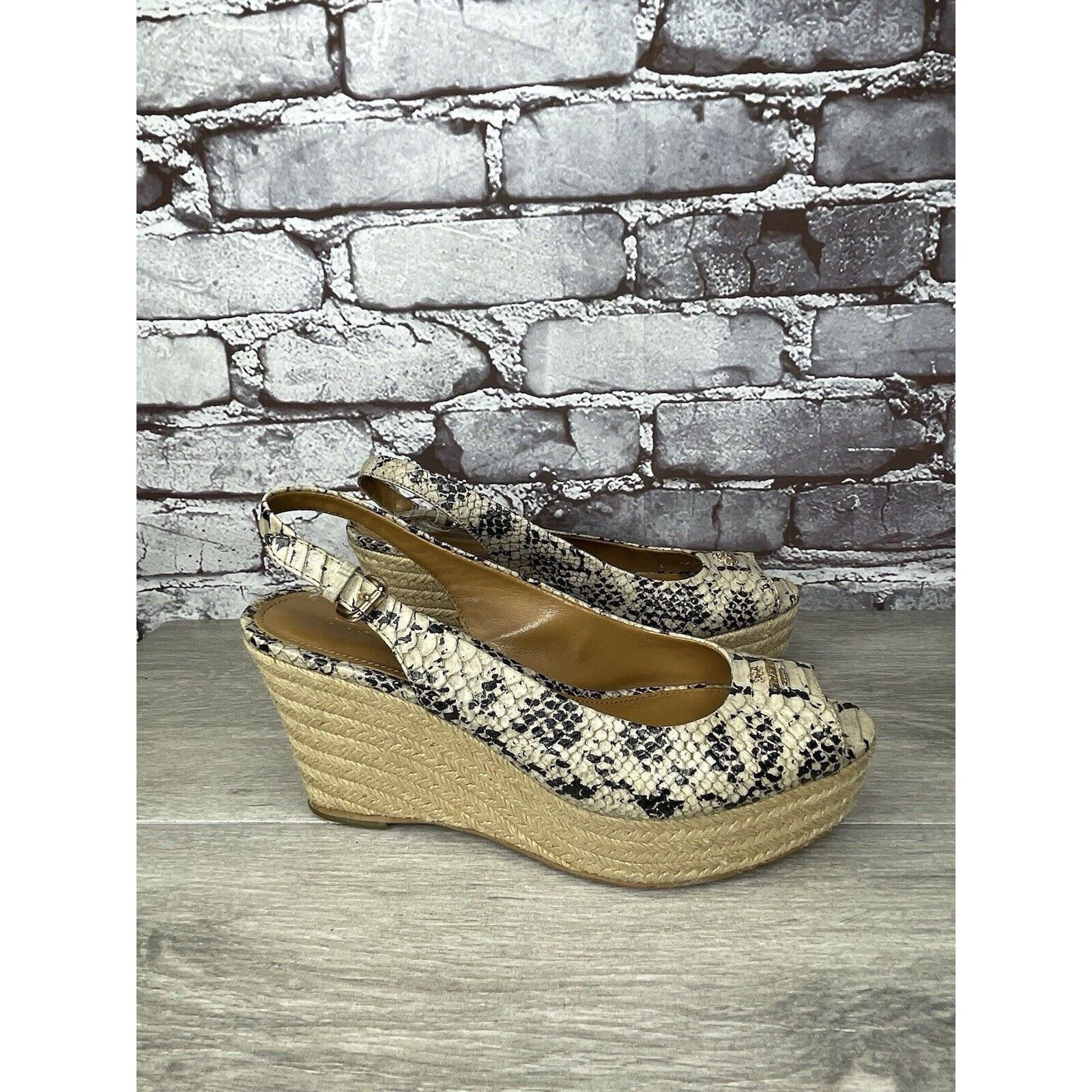 Coach Coach Ferry Snake Embossed Platform Espadrilles Wedges Strap Size US 7 / IT 37 - 3 Thumbnail
