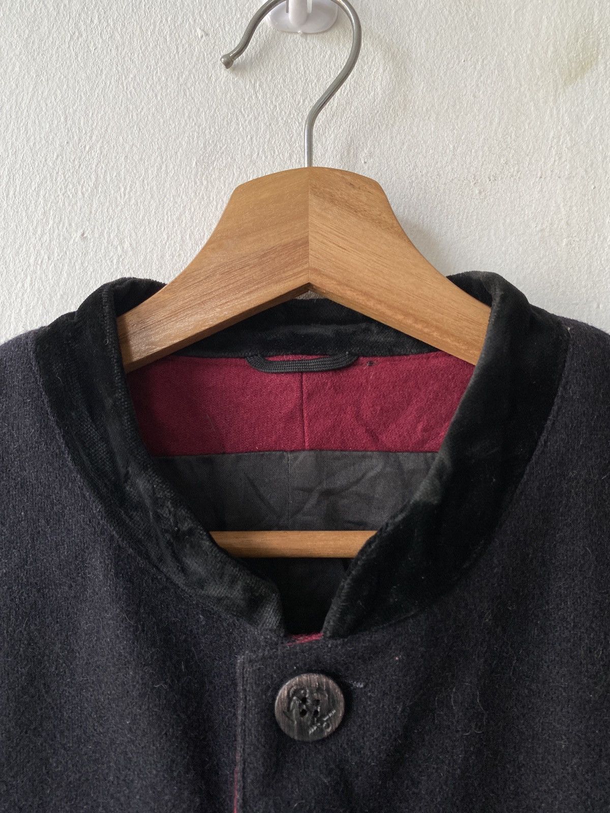 Marithe + Francois Girbaud × Vintage 1990s - Marithe Francois Girbaud Wool Mandarin Collar Jacket Size US L / EU 52-54 / 3 - 9 Thumbnail