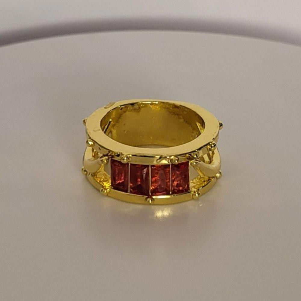 Designer Modern 2.0 Carat Ruby Red Gold Channel Cluster Ring - Size 7 Size ONE SIZE - 3 Thumbnail