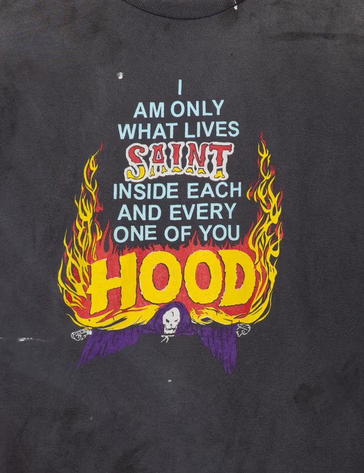 Neighborhood × Saint Michael o1mle0326 Saint Michael x Neighborhood Hood Tee Shirt Black Size US XXL / EU 58 / 5 - 6 Thumbnail