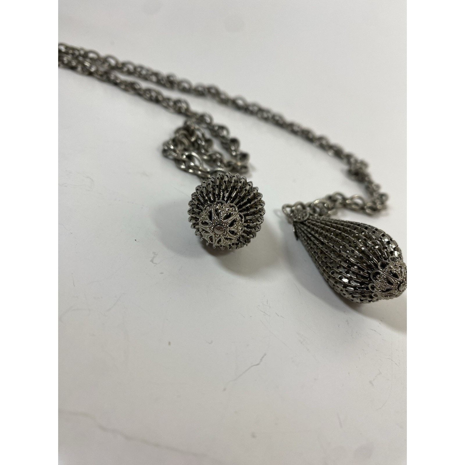 Other Vintage Silver Tone Lariat Necklace 32in Size ONE SIZE - 4 Thumbnail