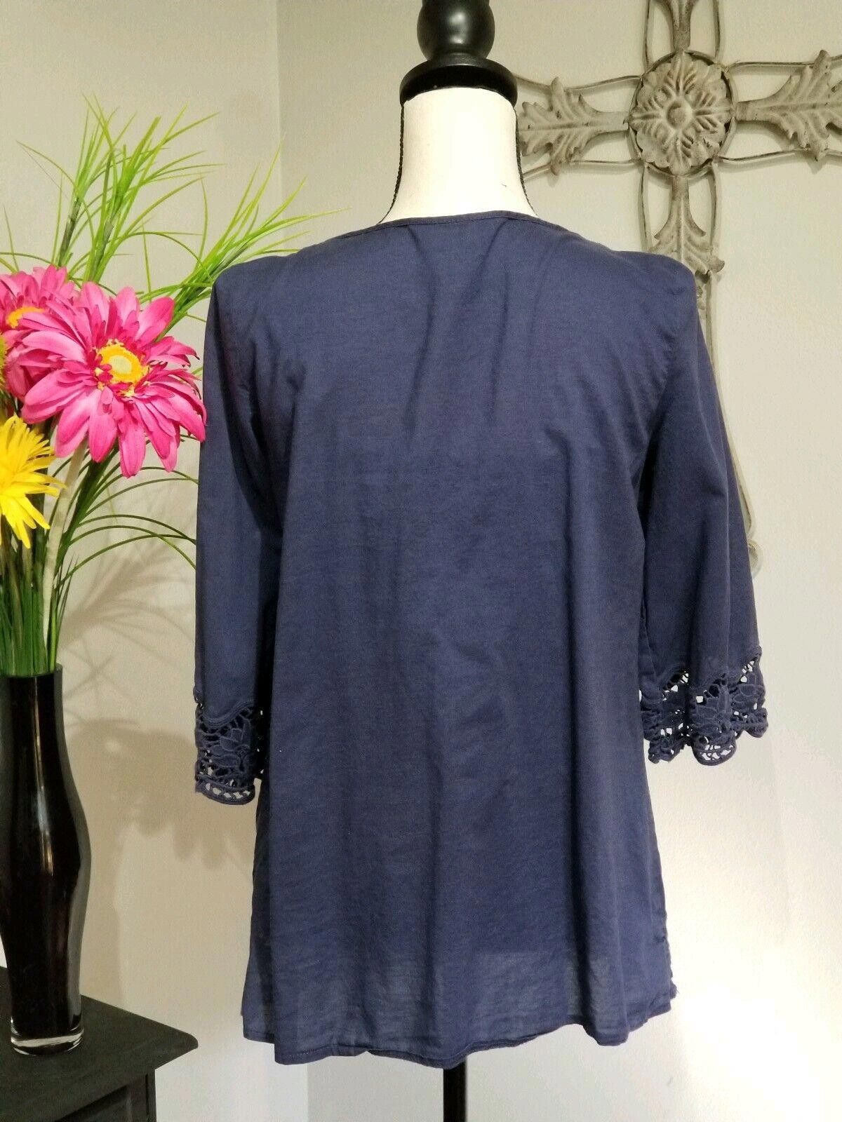Designer Dorothy Perkins Top Size 10 LARGE blue Purple Boho Hippie Size L / US 10 / IT 46 - 2 Thumbnail