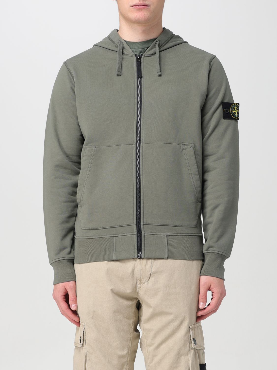 image of Stone Island Sweatshirt Men Military (Size 2XL)