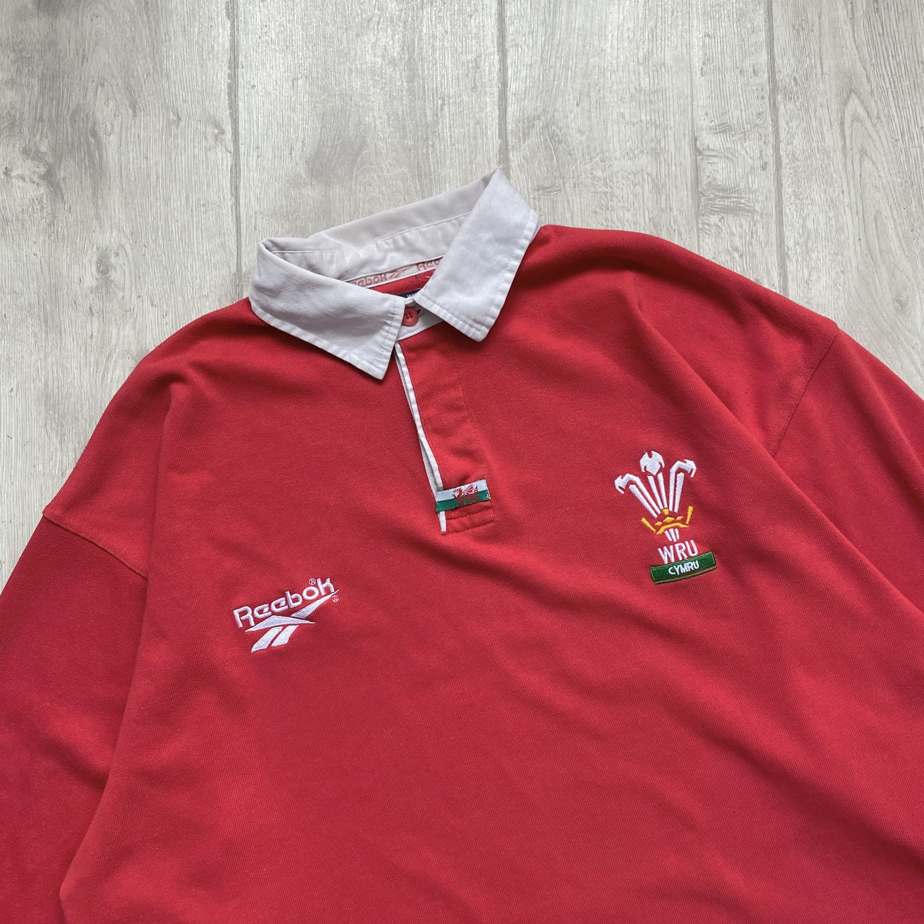 Reebok 🏈Vintage 90s Wales Rugby Union Cymru Reebok long sleeve Size US XXL / EU 58 / 5 - 2 Thumbnail