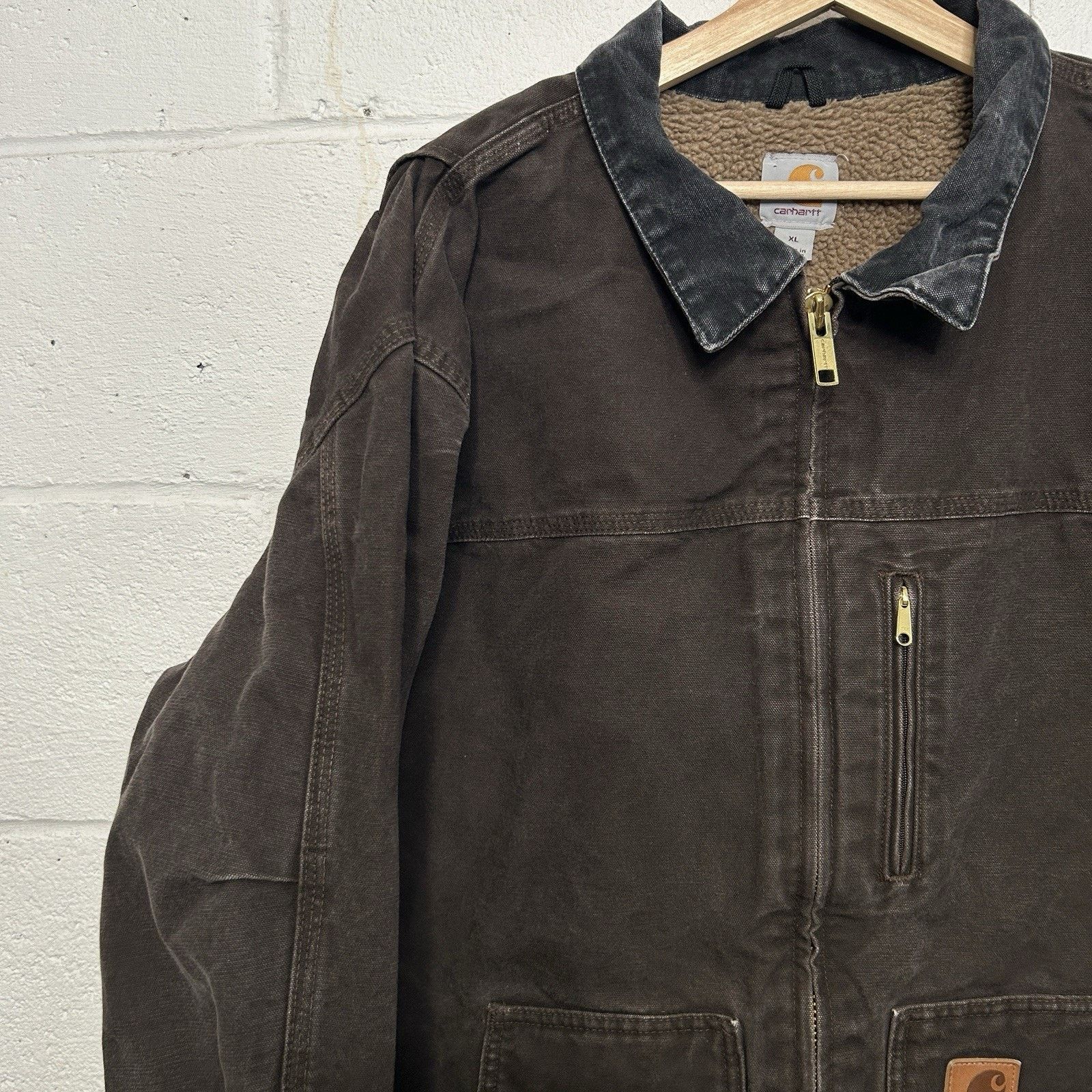 Carhartt Vintage Carhartt Sherpa-Lined Ridge Jacket “Dark Brown” C61 Size US XL / EU 56 / 4 - 3 Thumbnail