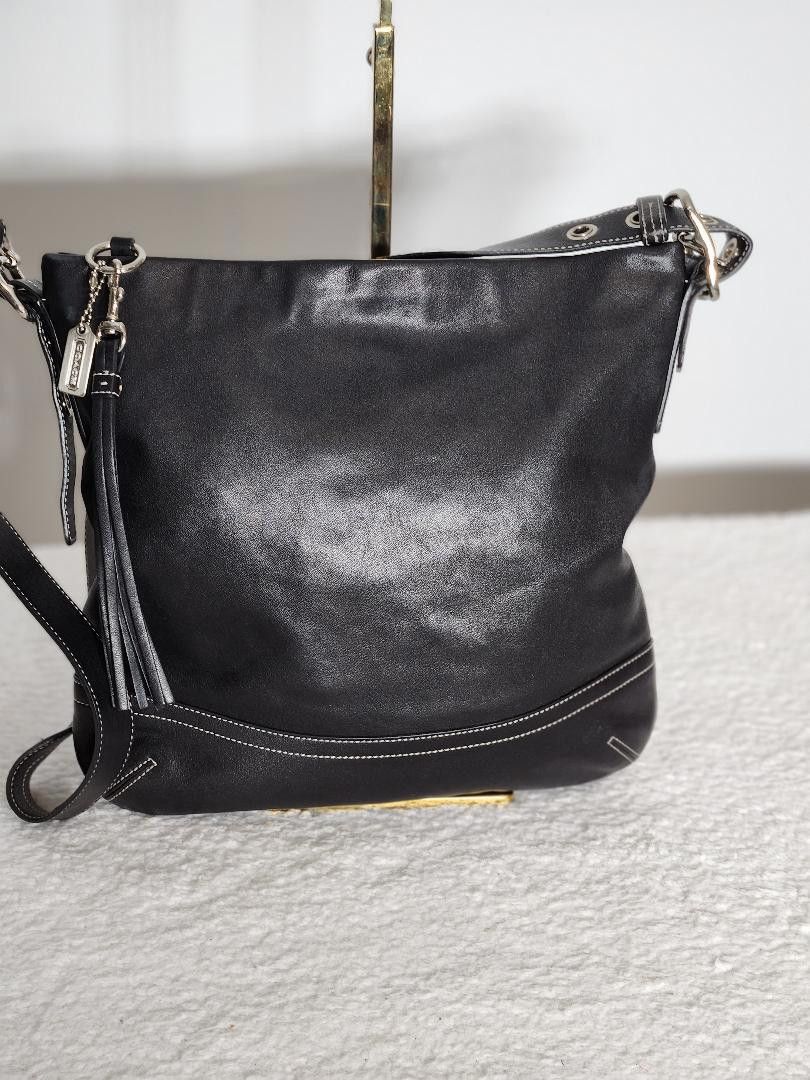 Coach COACH 1415 VINTAGE BLACK SOFT LEATHER TASSEL CROSSBODY Size ONE SIZE - 1 Thumbnail