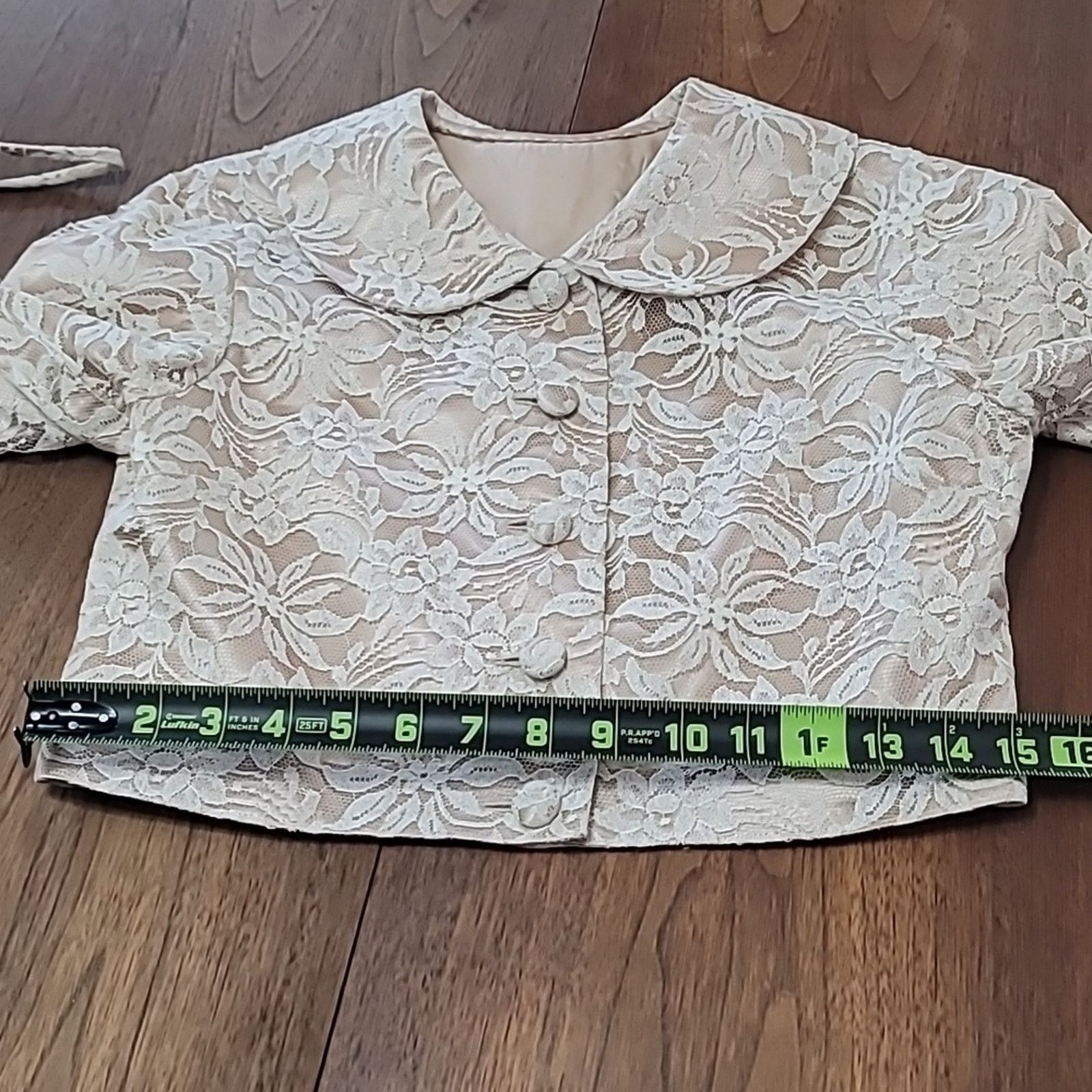 & Other Stories Vtg 1950s Tea Length, Lace Over Satin Cocktail Dress Size ONE SIZE - 13 Thumbnail