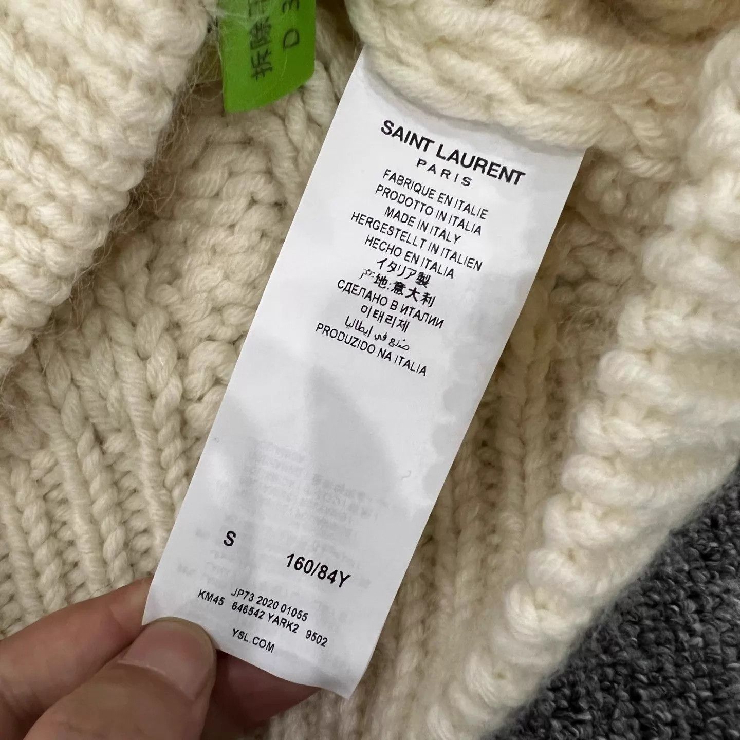Yves Saint Laurent YSL Ivory Chunky Cable Knit Hooded Cardigan S NWT Size S / US 4 / IT 40 - 6 Thumbnail