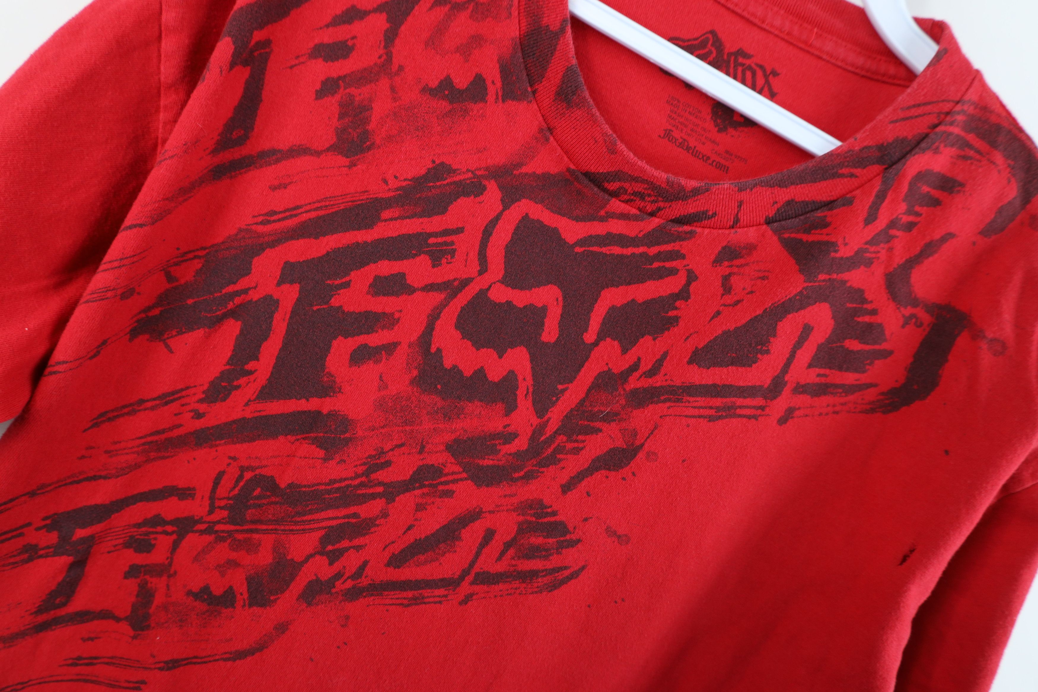 Fox Racing Vintage Y2K Fox Racing Spell Out Short Sleeve T-Shirt Red Size US L / EU 52-54 / 3 - 4 Thumbnail