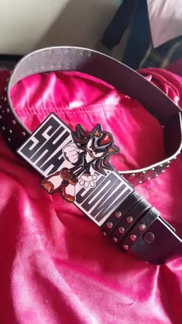 Japanese Brand Shadow Buckle Pu Leather Belt Size 34 - 4 Thumbnail