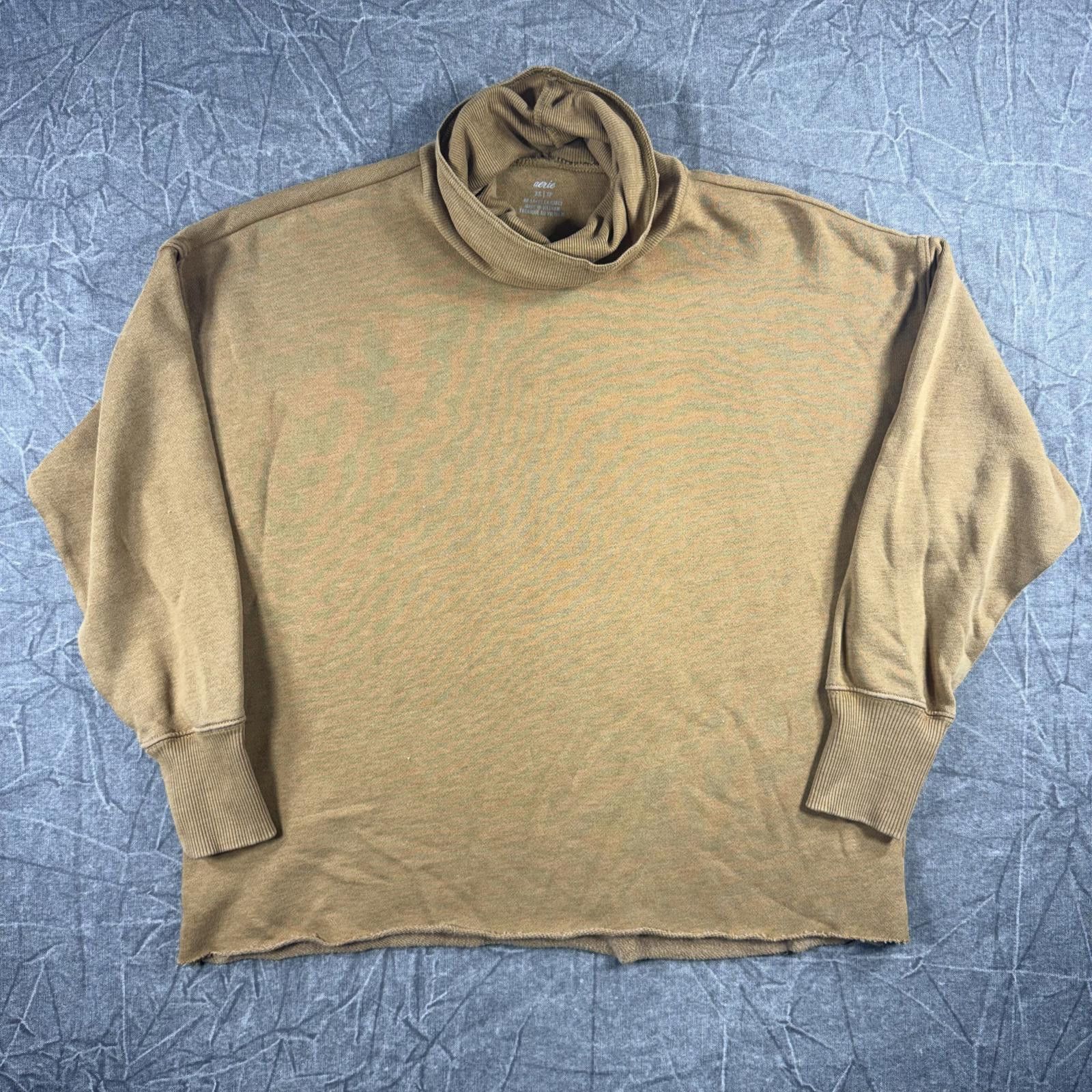 Other Aerie Sweater Women's XS Brown Mock Neck Oversized Size XS / US 0-2 / IT 36-38 - 1 Thumbnail