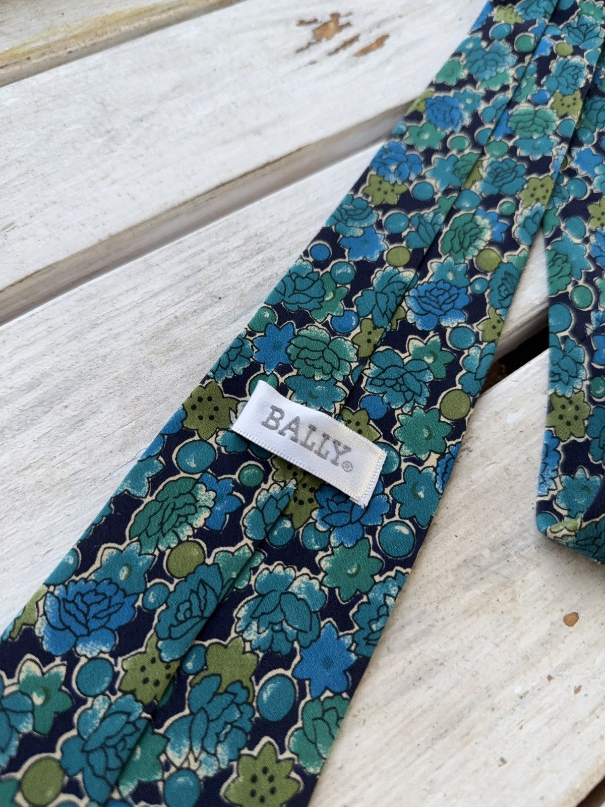 Bally × Japanese Brand Vintage Bally Floral Print Silk Tie luxury Italy Size ONE SIZE - 7 Thumbnail