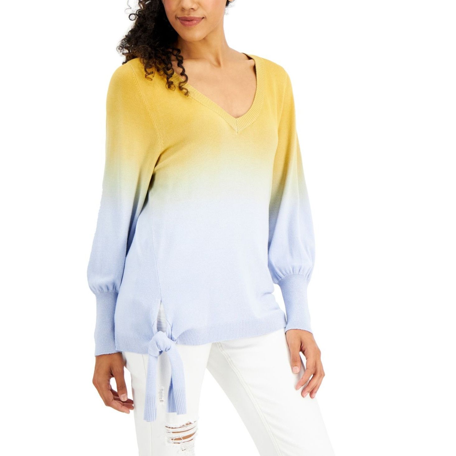 Other Willow Drive Dip-Dye Tie-Hem Top, Yellow, Sz. XL Size XL / US 12-14 / IT 48-50 - 1 Thumbnail
