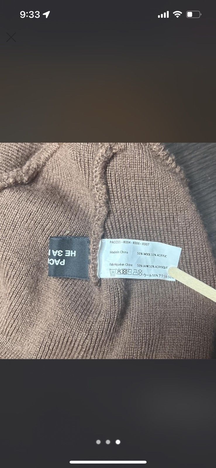 Gosha Rubchinskiy Paccbet Brown Beanie Size ONE SIZE - 3 Thumbnail