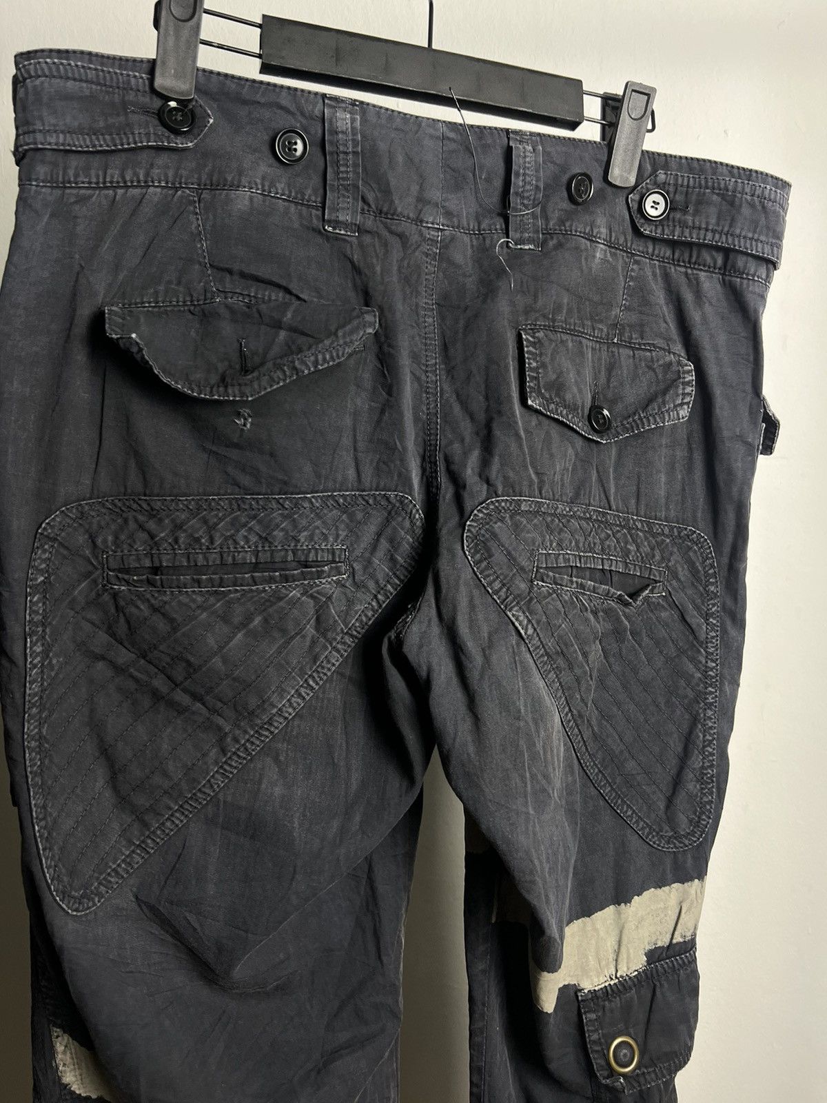 Dolce & Gabbana SS04 Dolce&Gabba Reinforced Black Painted Cargo Pants Size US 36 / EU 52 - 7 Thumbnail