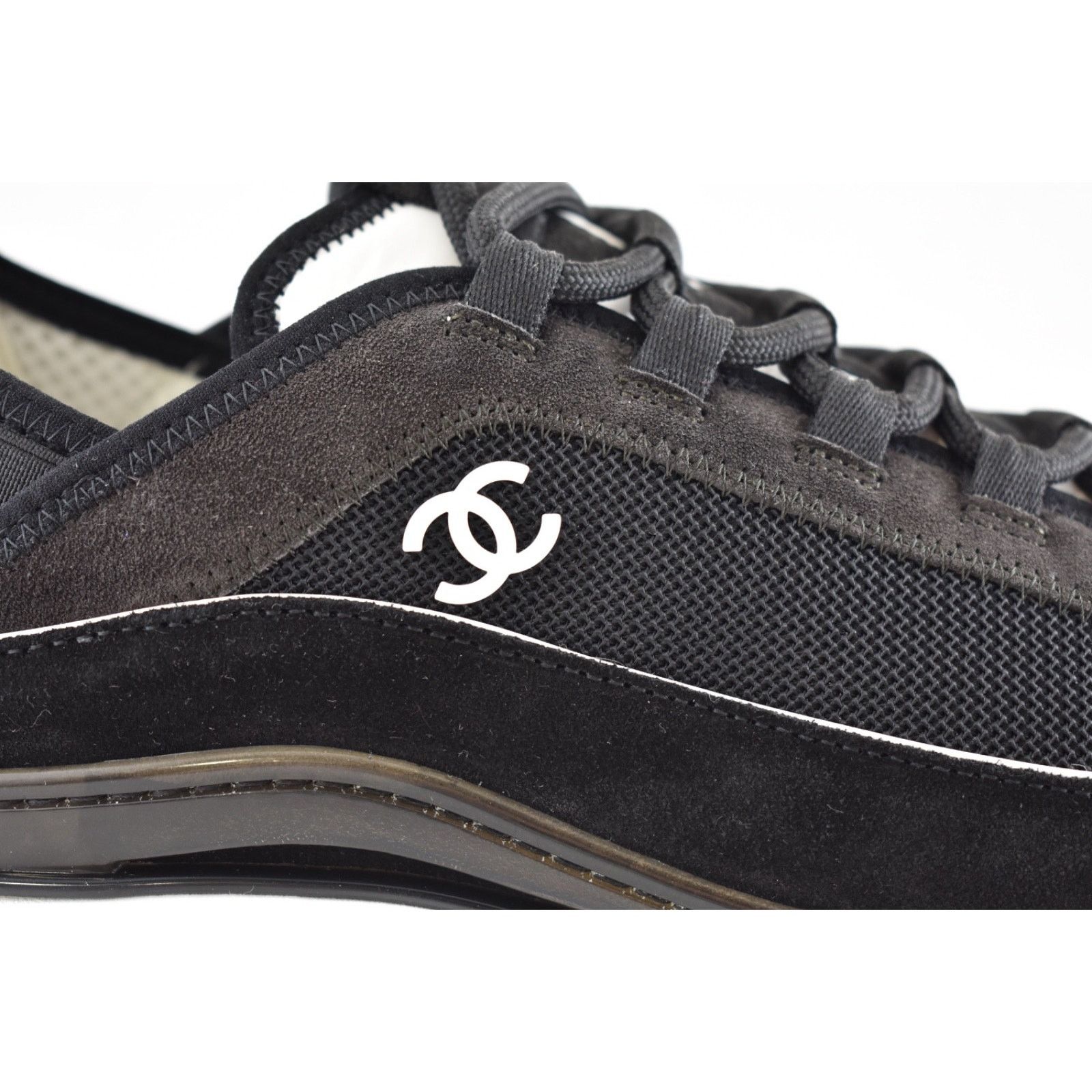 Chanel Mens CC Logo Lace Up Low Top Trainer Sneaker Size US 11 / EU 44 - 4 Thumbnail