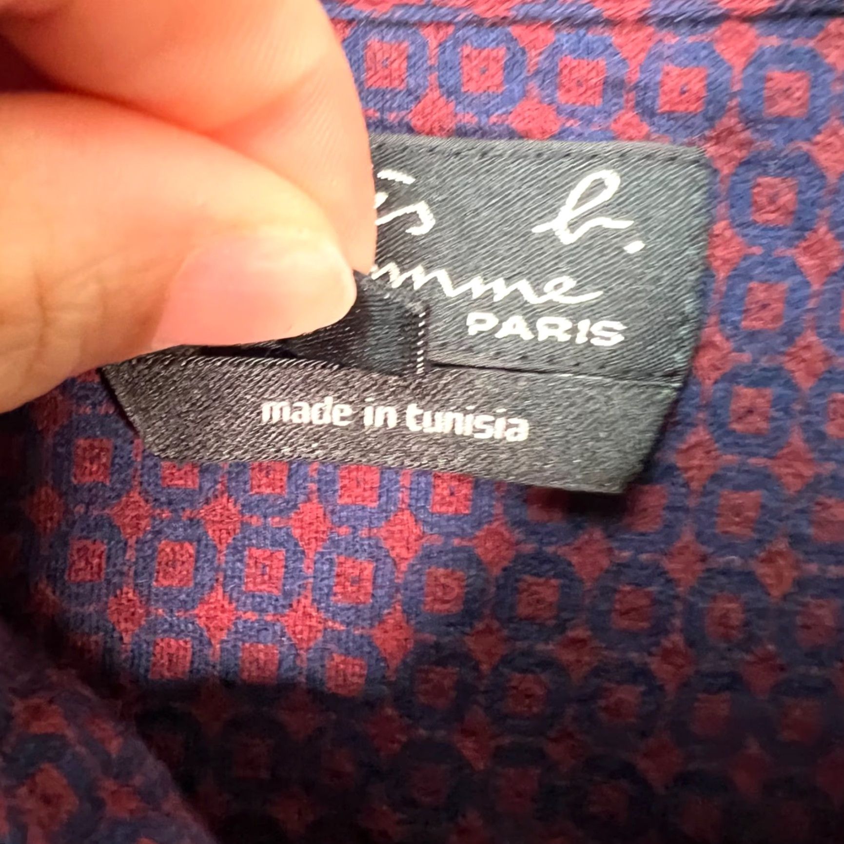 Vintage Agnès B. Shirt Geometric Button-Up Mens Size S Red Cotton Long Sleeve Button-Front Casual Vintage No Size US S / EU 44-46 / 1 - 7 Thumbnail