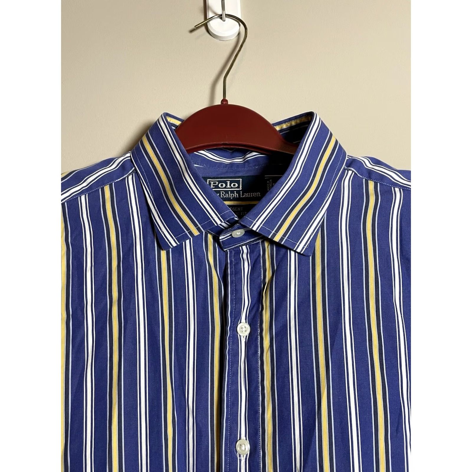 Polo Ralph Lauren Polo Ralph Lauren Shirt Men XL Blue Striped Regent Classic Fit Button-Up Collared Long Sleeve Size US XL / EU 56 / 4 - 2 Thumbnail