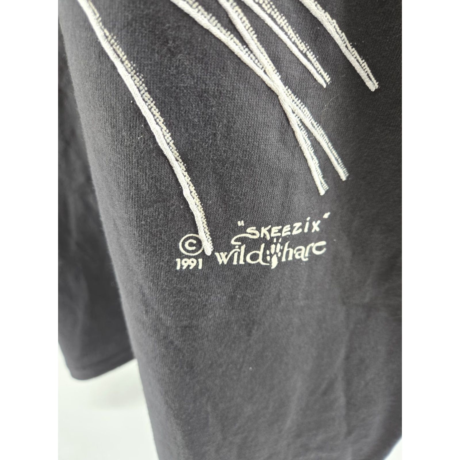 Vintage VINTAGE Skeezix Wild Hare Cat Face Black T-Shirt 2XL Short Sleeve Mens 90s Wild Hare Cat Face Black Short Sleeve T Shirt Single Stitch Size US XXL / EU 58 / 5 - 6 Thumbnail