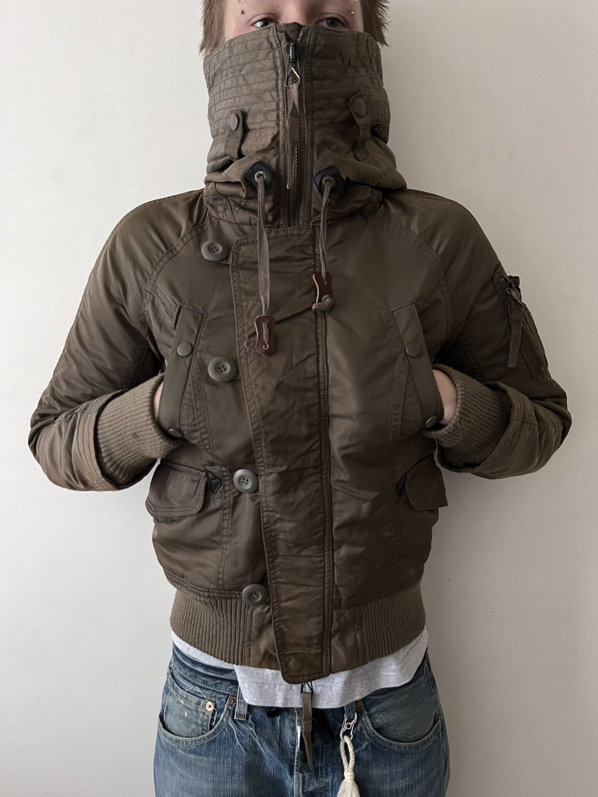 Japanese Brand G.O.A fur hooded bomber Size US S / EU 44-46 / 1 - 8 Thumbnail